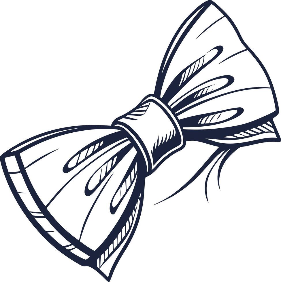 Stylish Bow Tie Design in Black and White vector