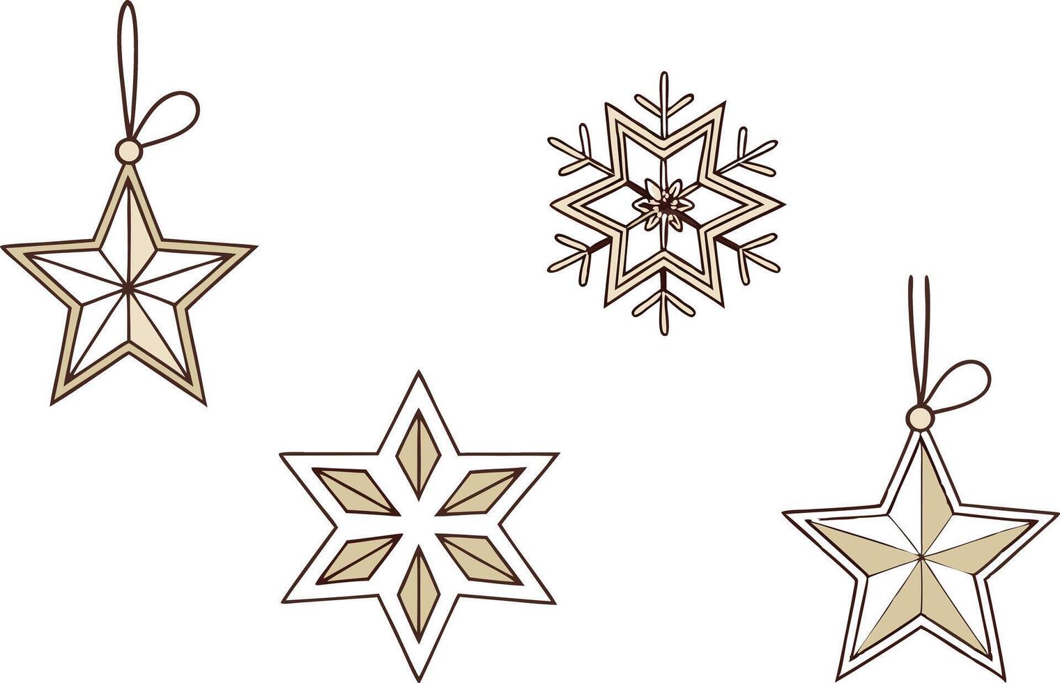 Elegant Christmas Star Graphics for Winter and Holiday Projects vector