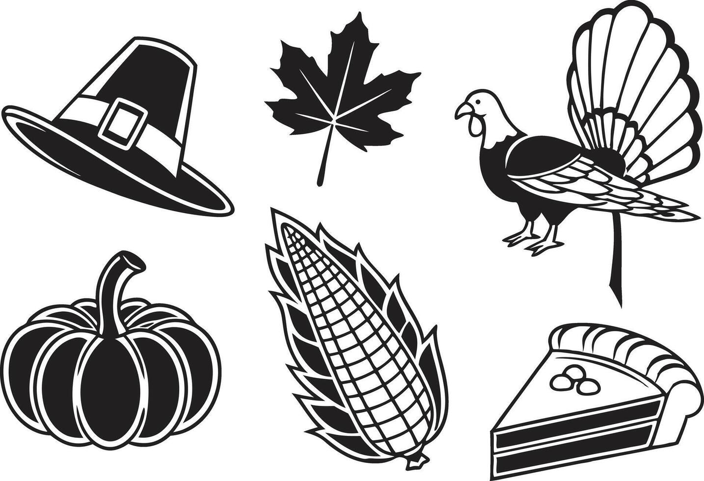 Thanksgiving Clipart Set for Holiday Projects vector