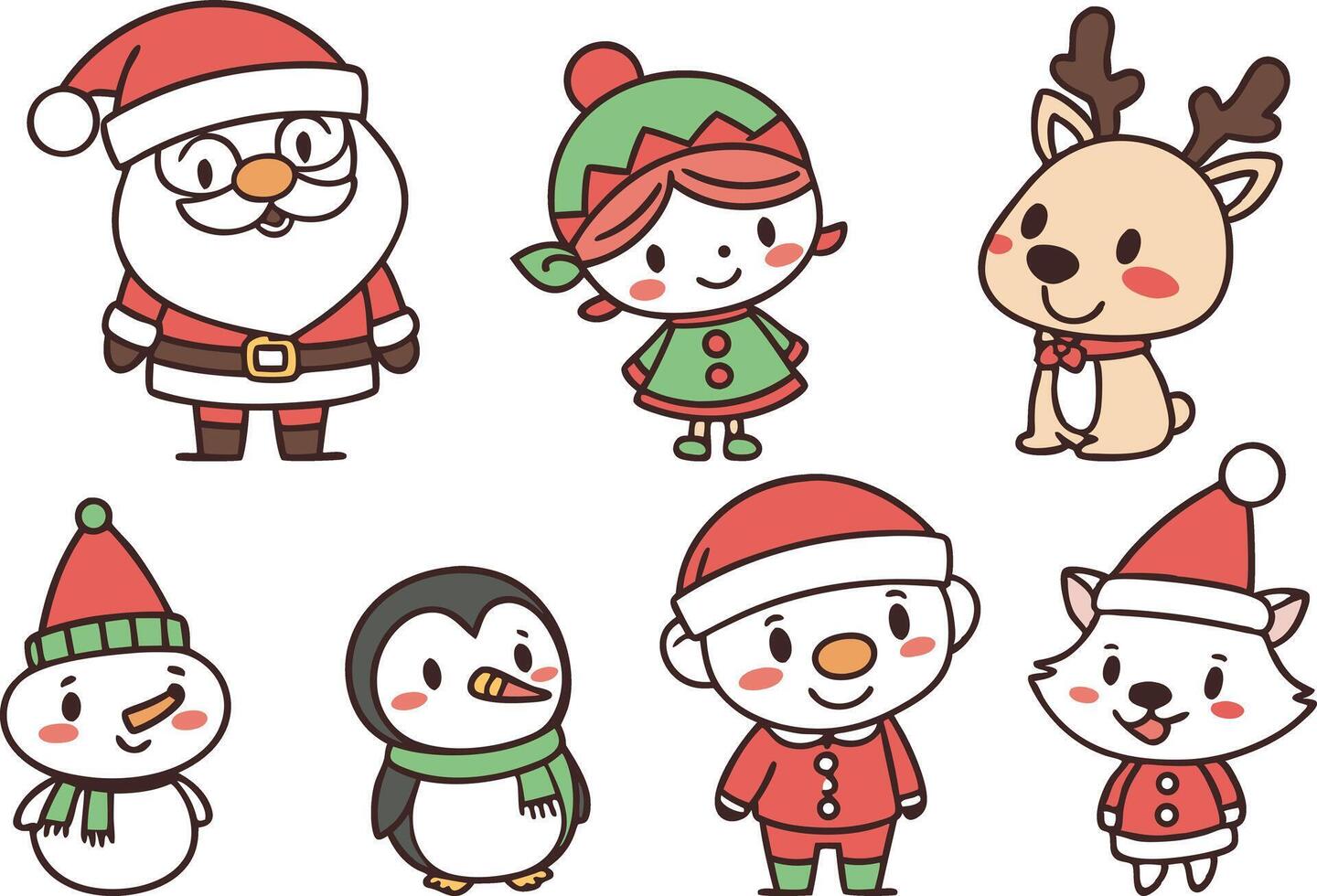 Elegant Christmas Drawing Collection for Winter Holiday Design Projects vector