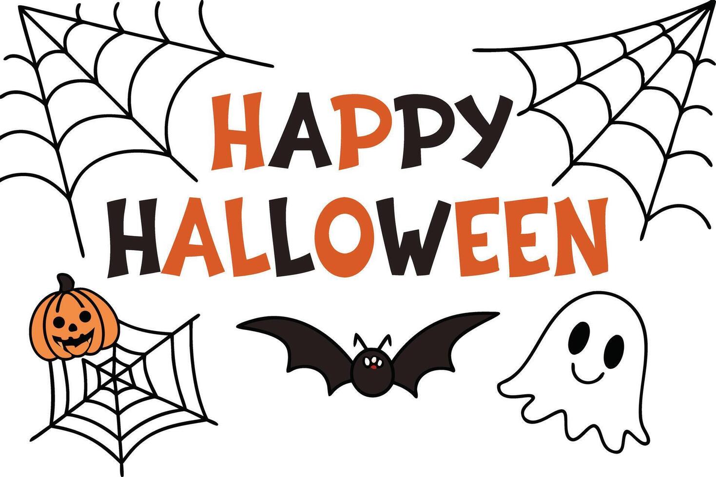 Haunted halloween design pack with spooky silhouettes vector