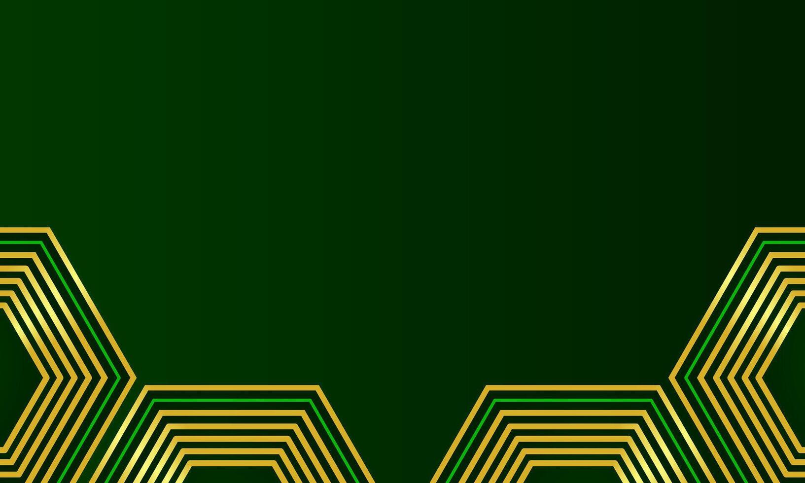Green and gold geometric background design vector
