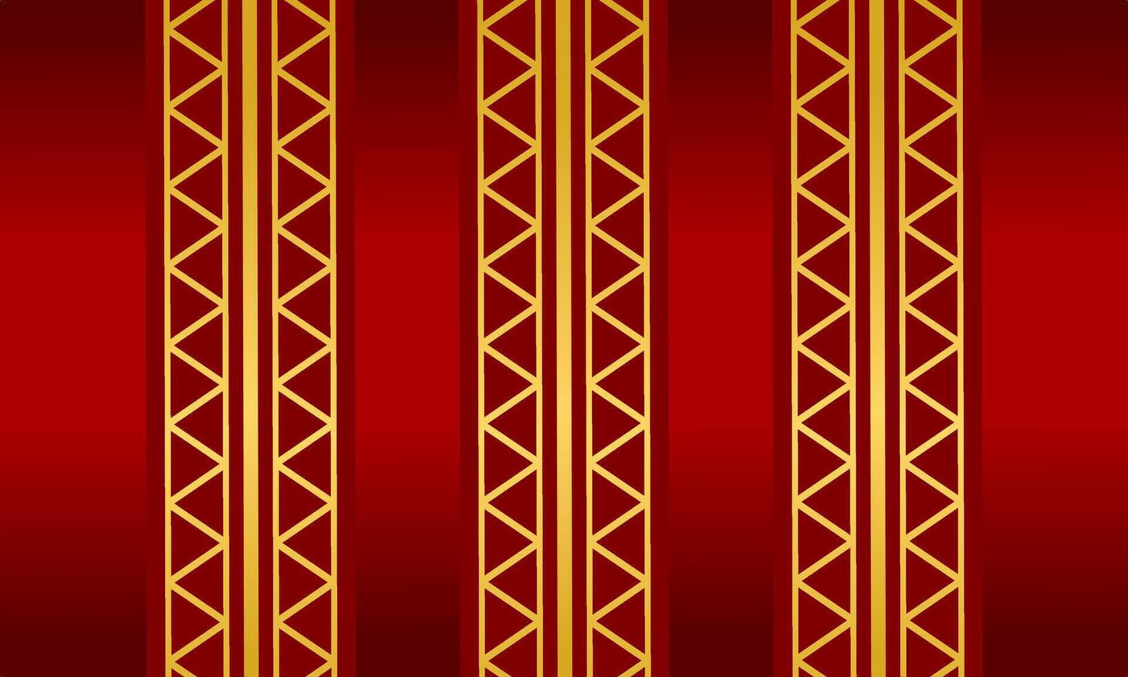 Red and gold decorative pattern vector