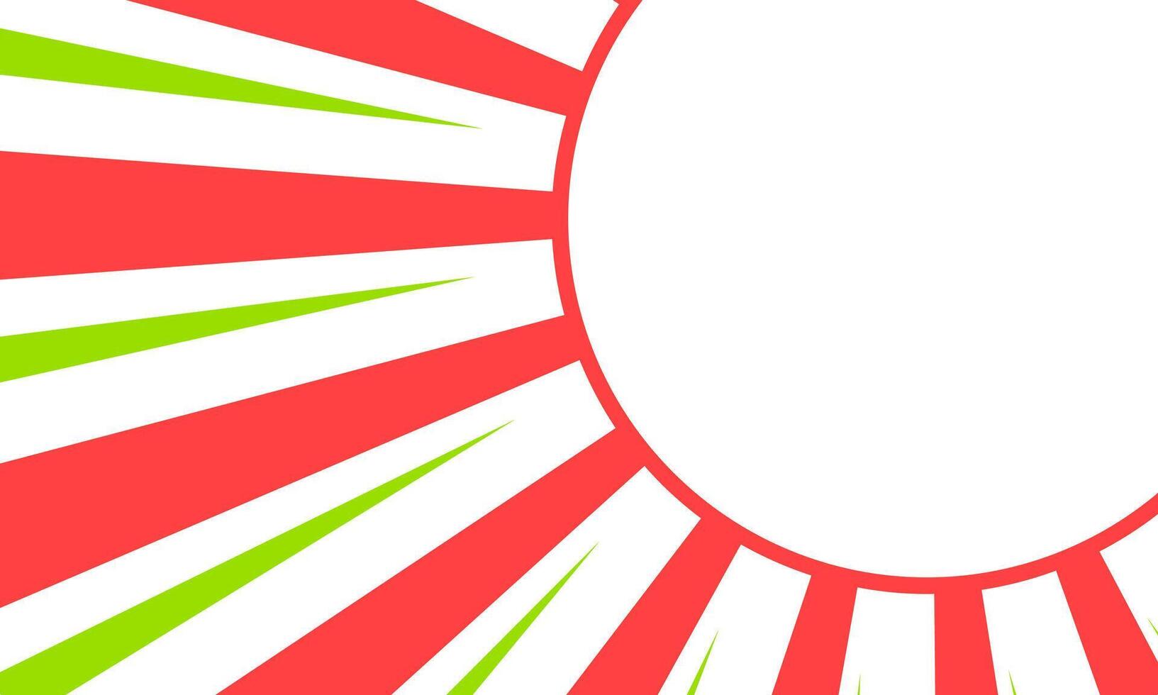 Colorful sunburst design with red and green vector
