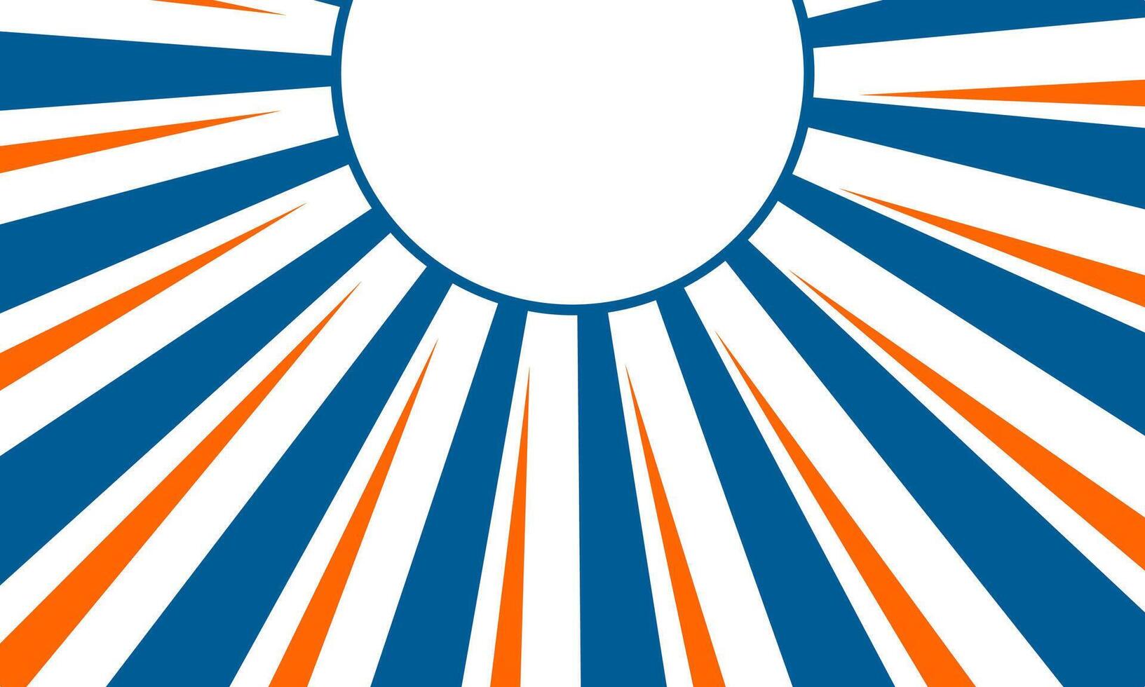 Abstract sun illustration with orange and blue rays vector