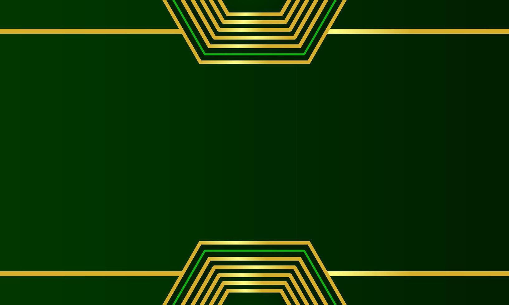 Green and gold geometric design vector