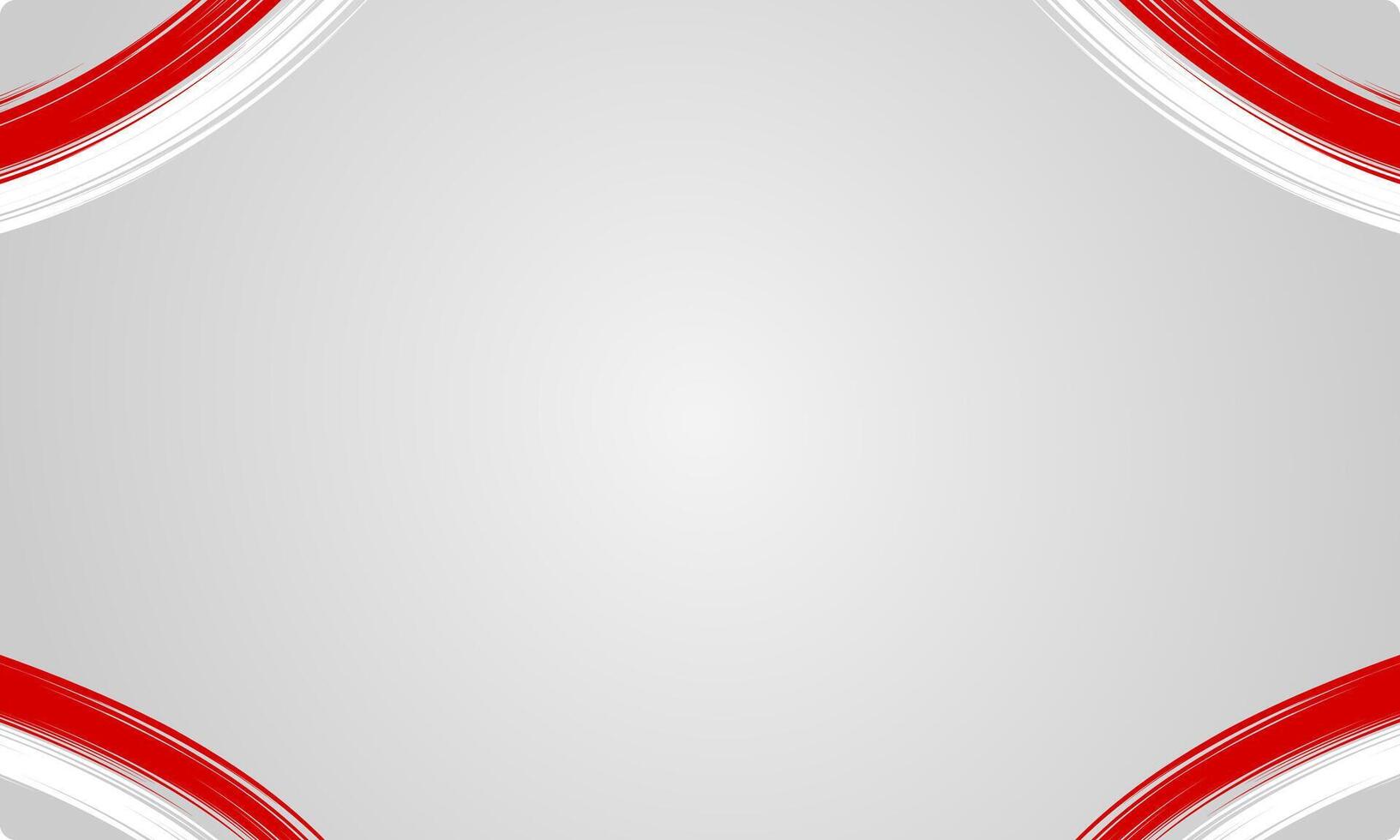 Minimal red white abstract border for indonesia independence day background layout design vector