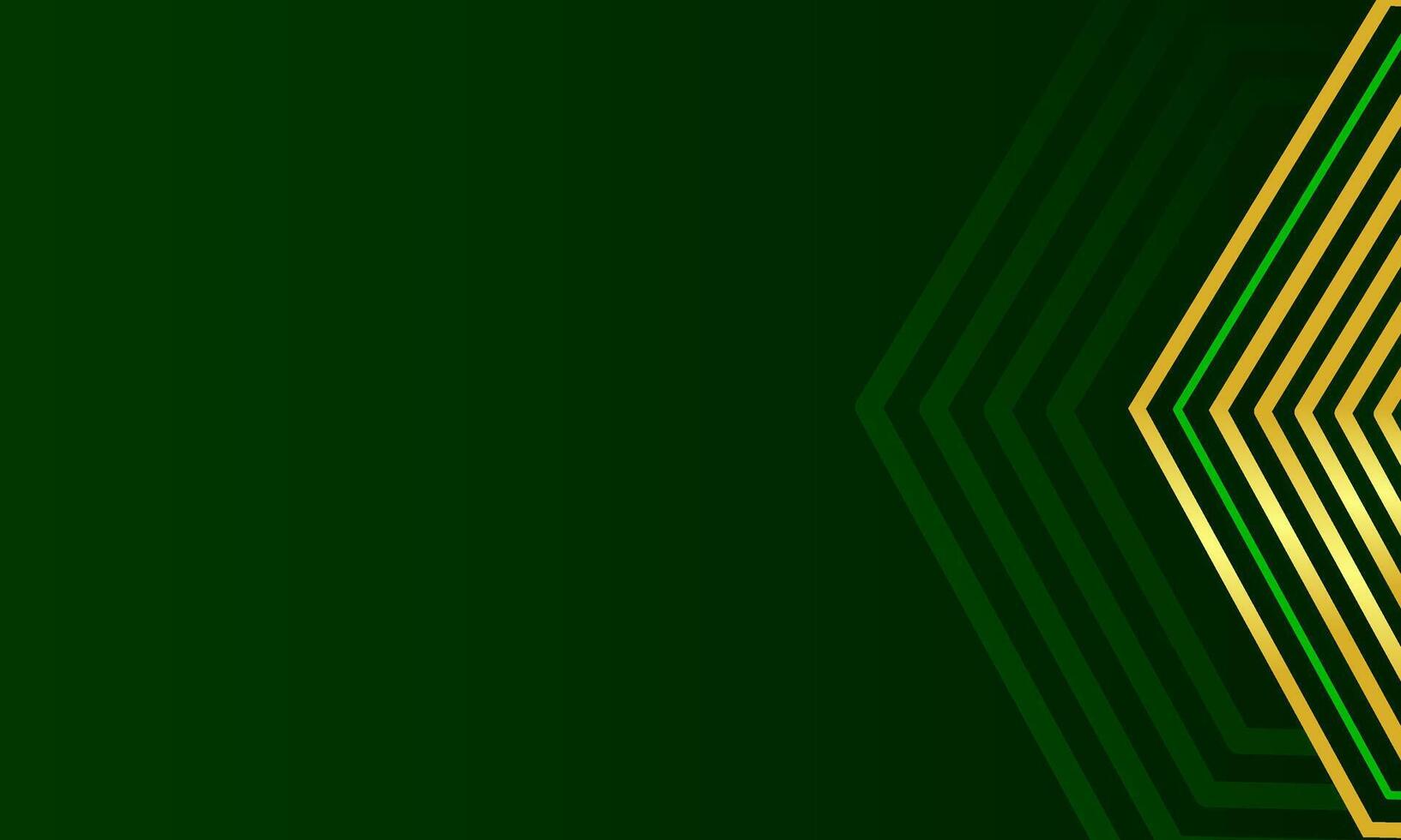Luxury abstract aesthetic background with dynamic gold line pattern on green design vector