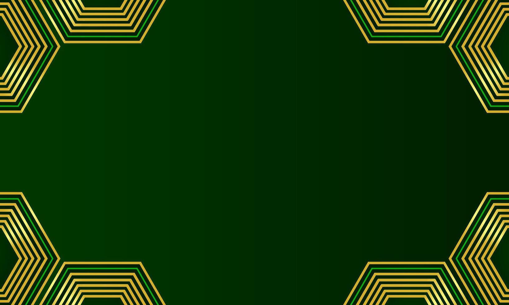 Luxury aesthetic background with golden top and bottom hexagonal border design vector