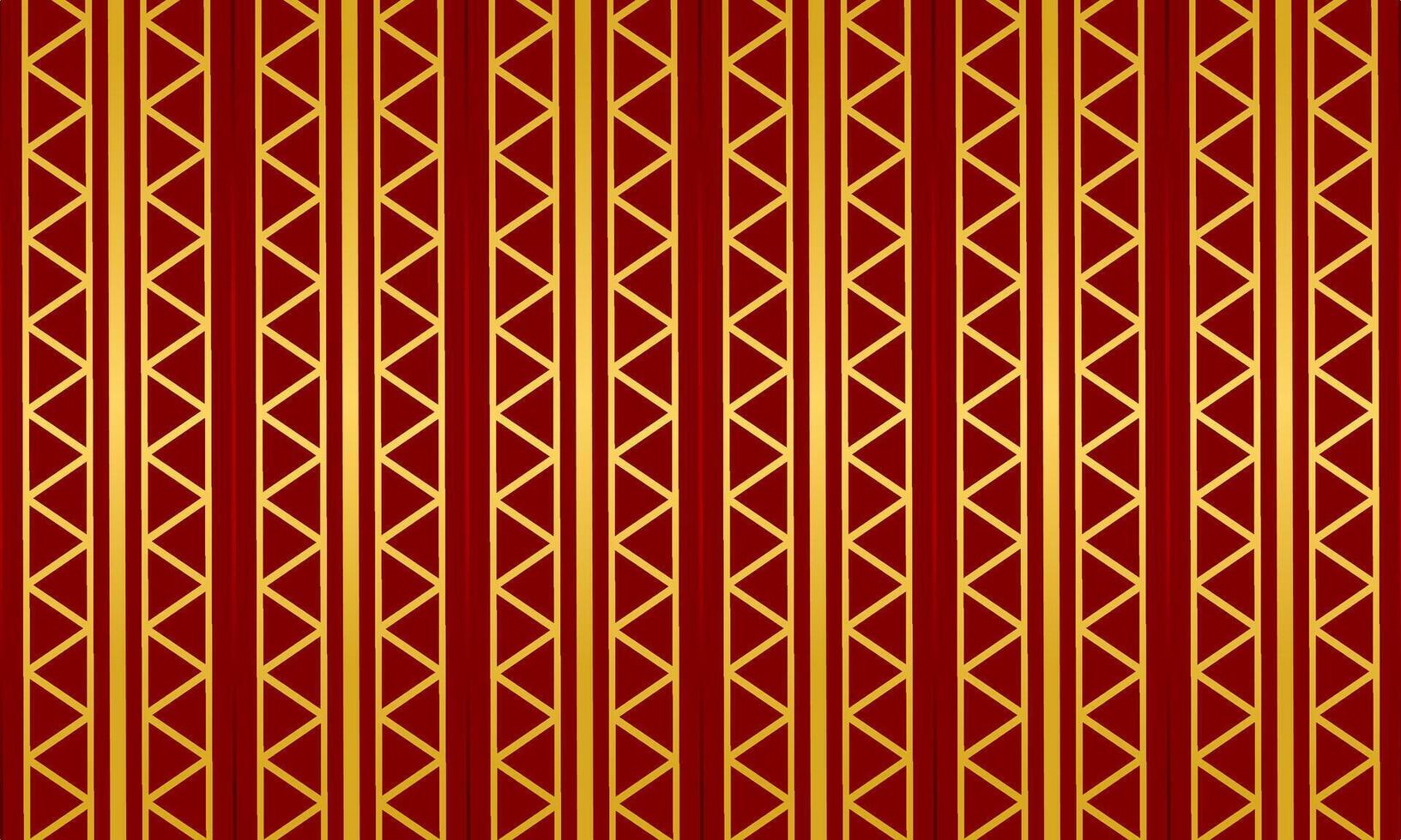 Elegant red and gold geometric seamless pattern with luxury background texture vector