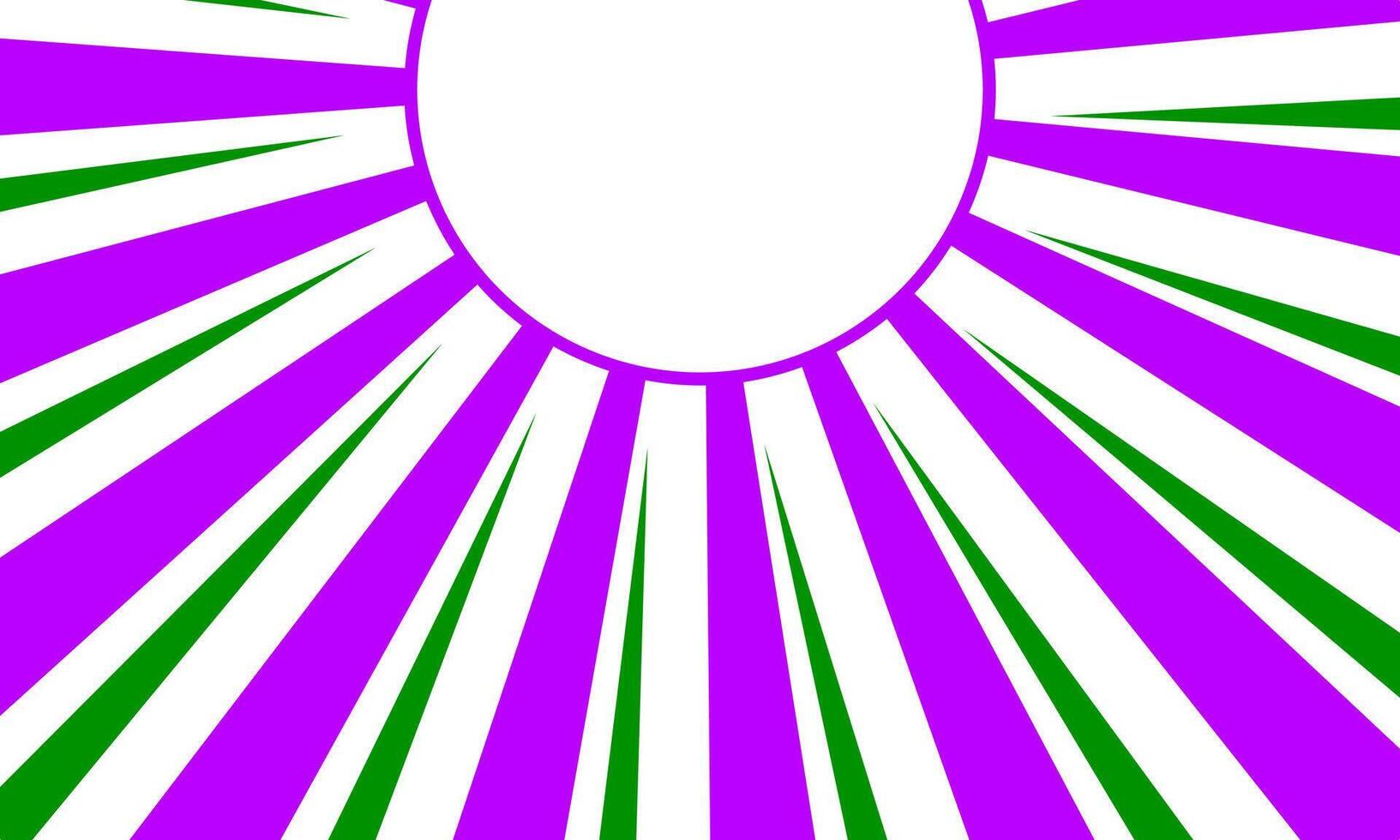 Magenta and green sunburst abstract background with large offset circle frame vector