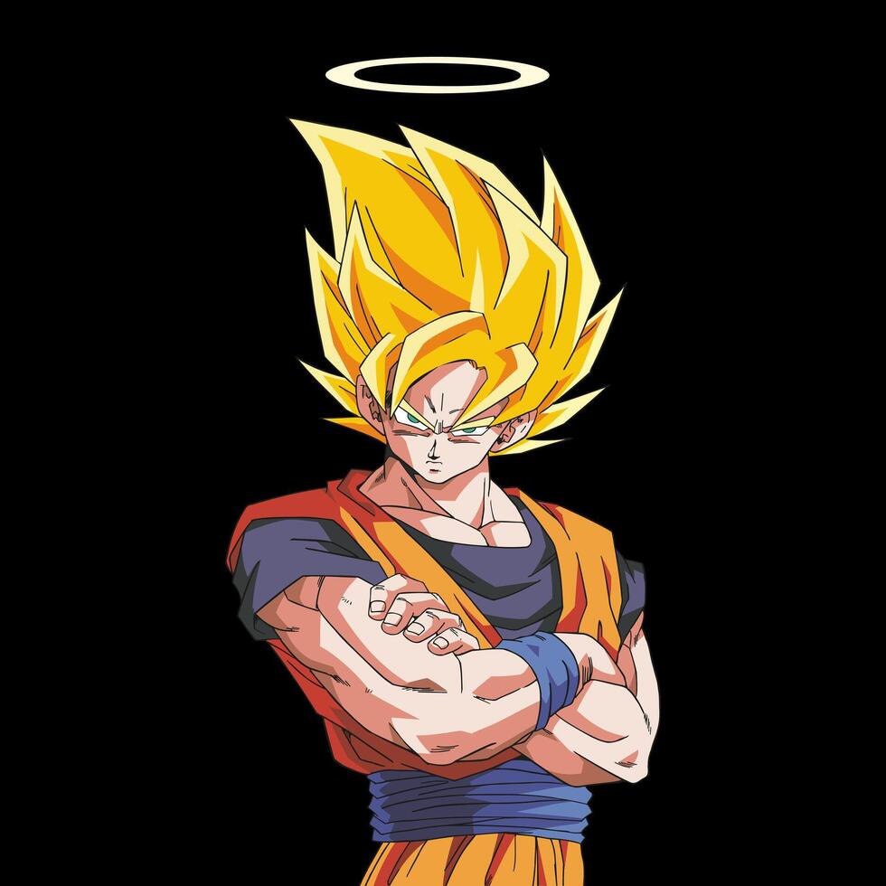 Goku SSJ Combat Spirit Art Illustration vector