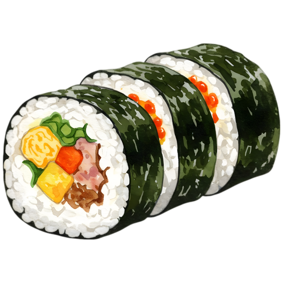 sushi roll illustration, transparent background png