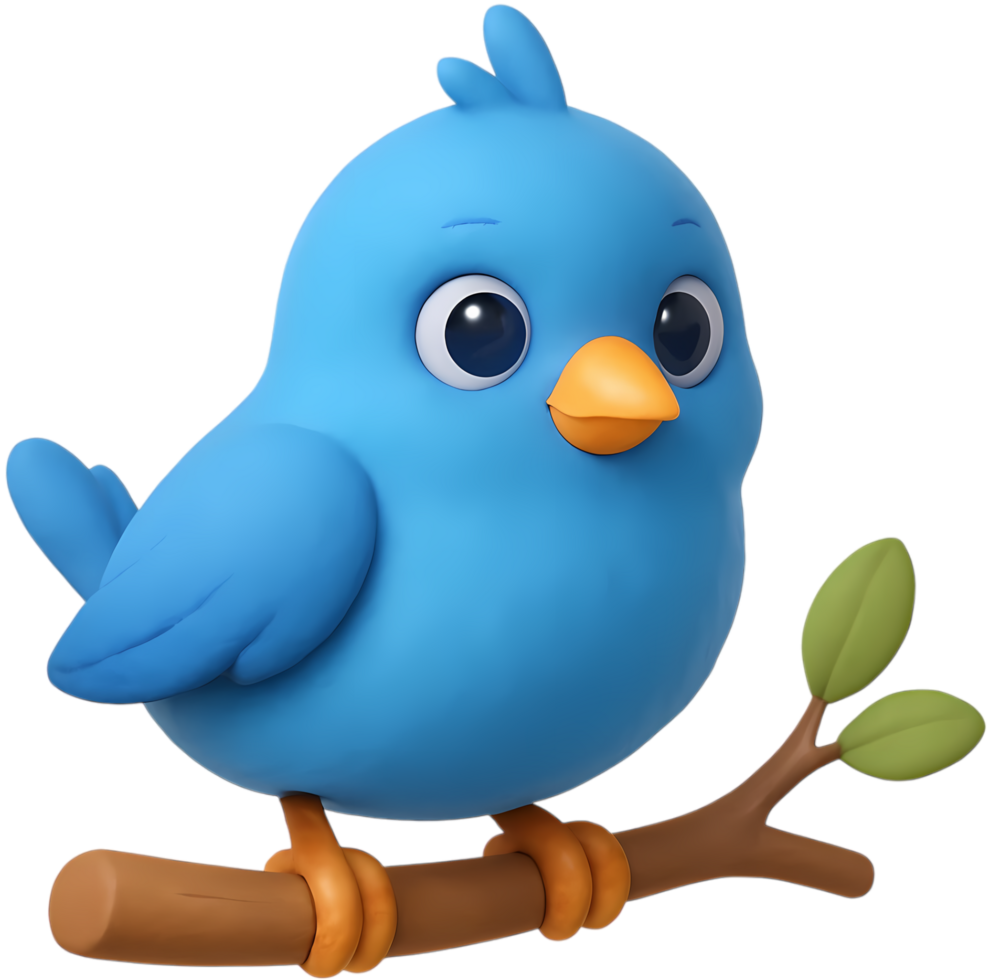 cute blue bird cartoon png