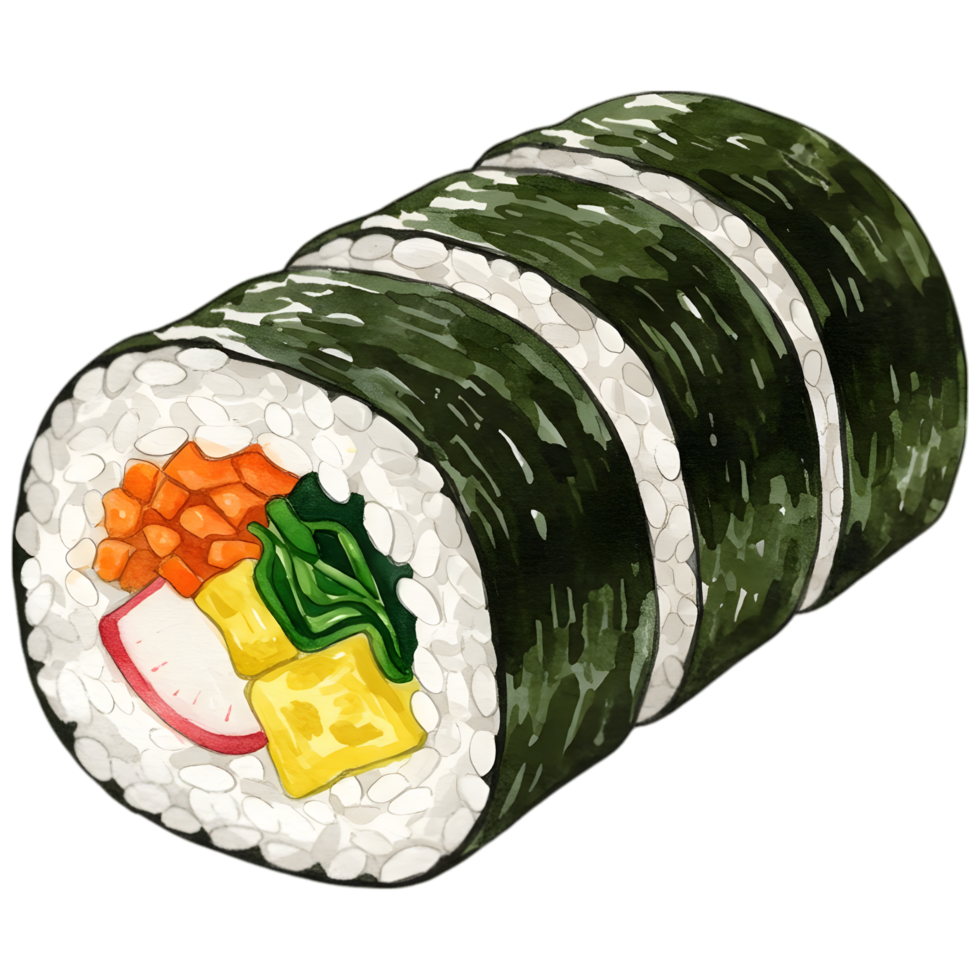 Gimbap illustration, transparent background png