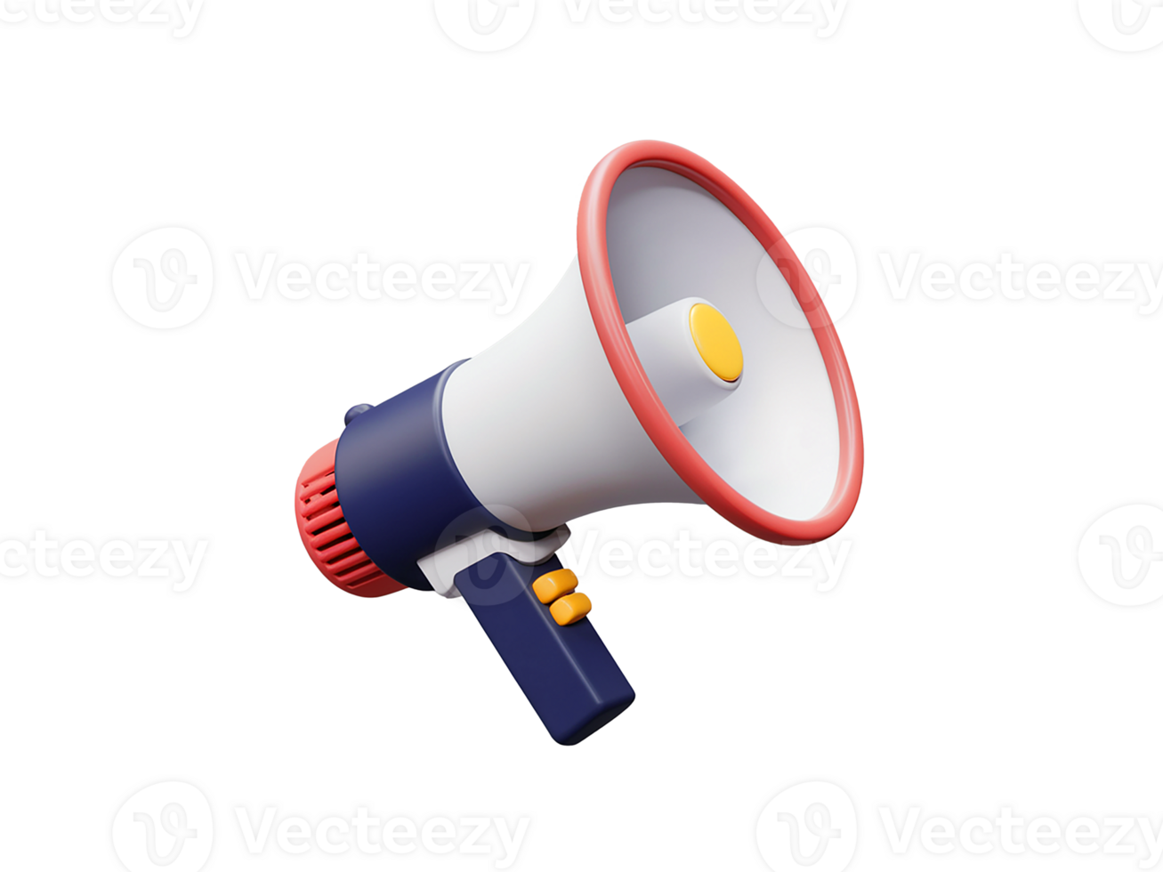 Cartoon megaphone 3d render isolated background png