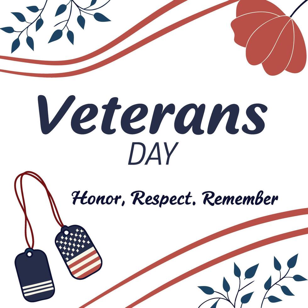 Veterans Day Typography Design for Patriotic and Memorial Themes vector