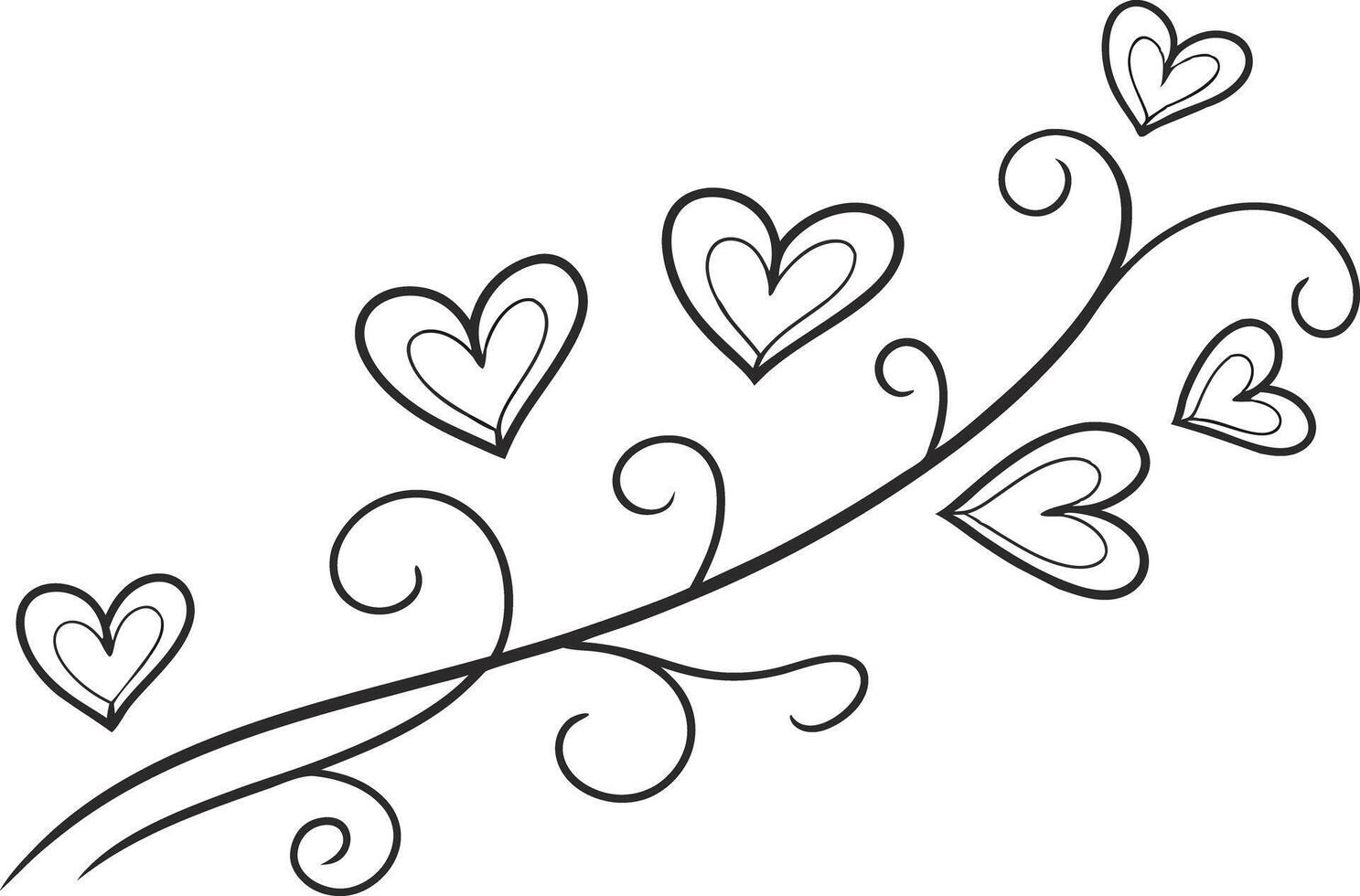 Romantic Heart Line Art Collection vector