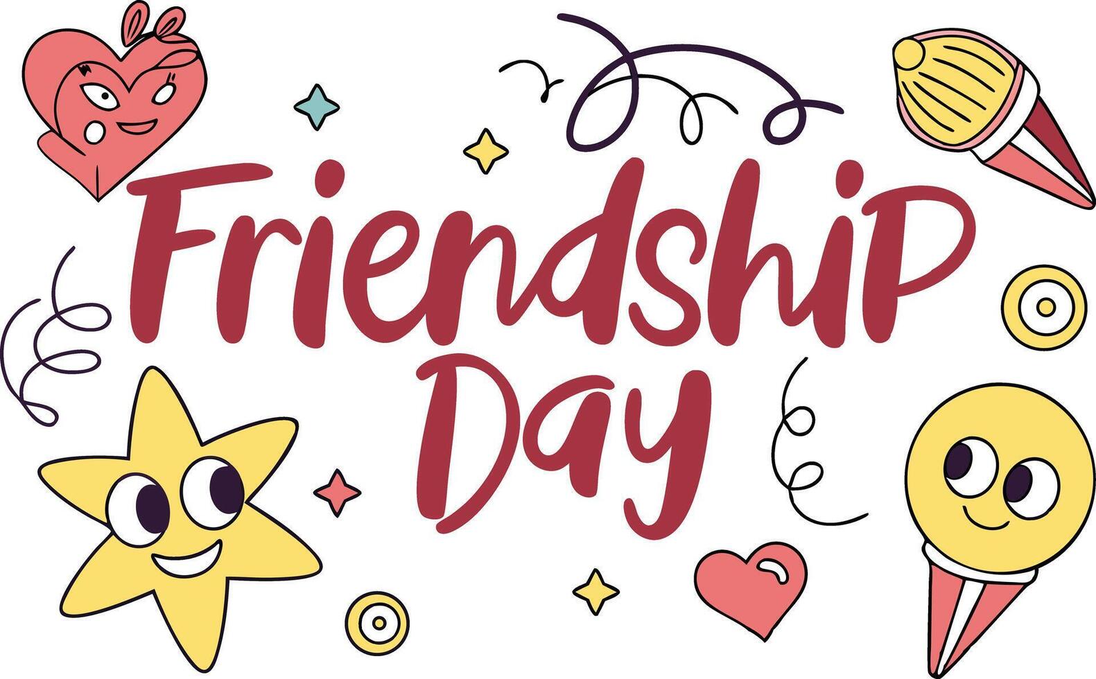 Bold and Unique Friendship Day Typography Art for Commercial Use vector