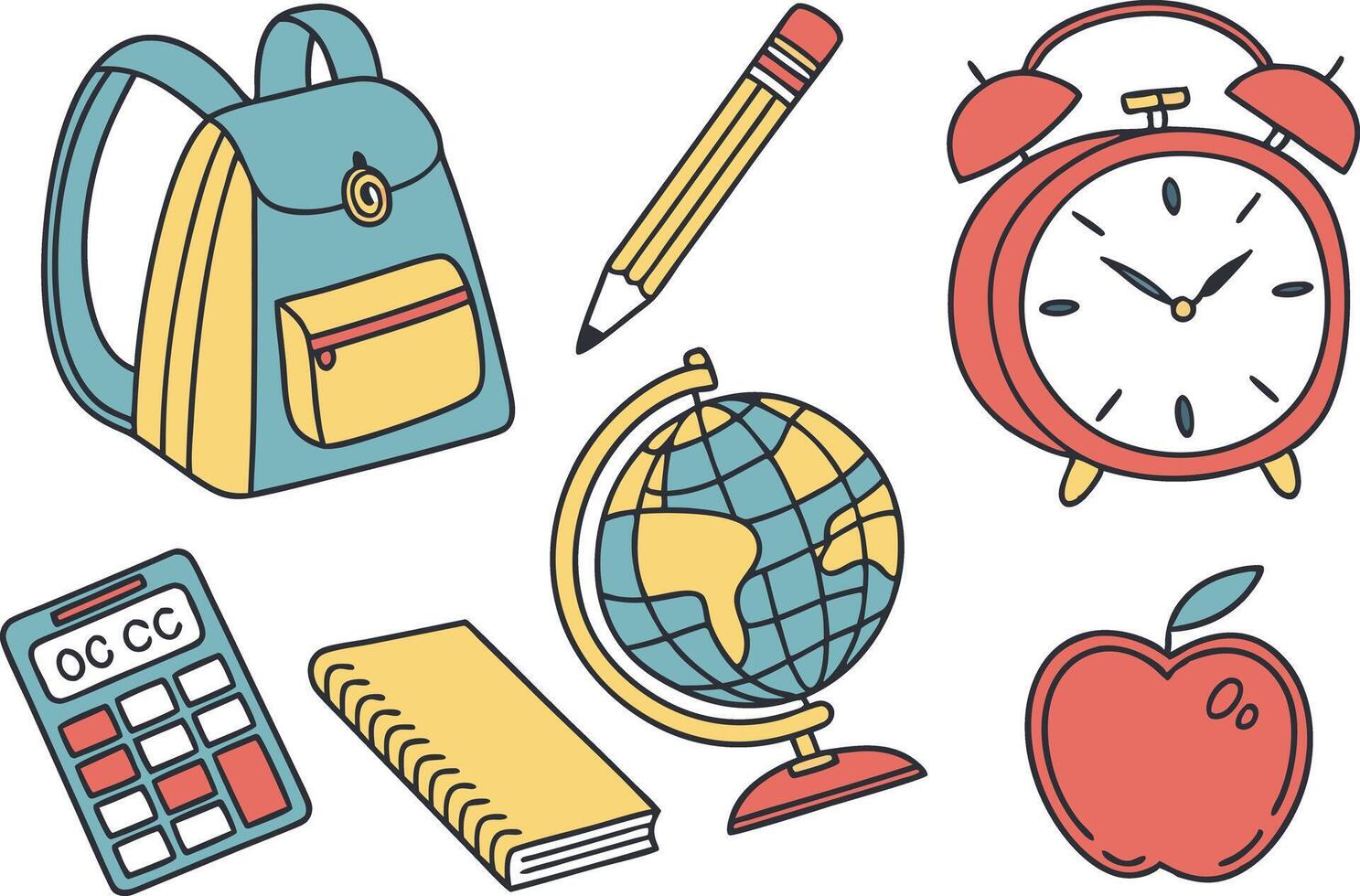 Modern School Tools r Pack for Kids and Teachers vector
