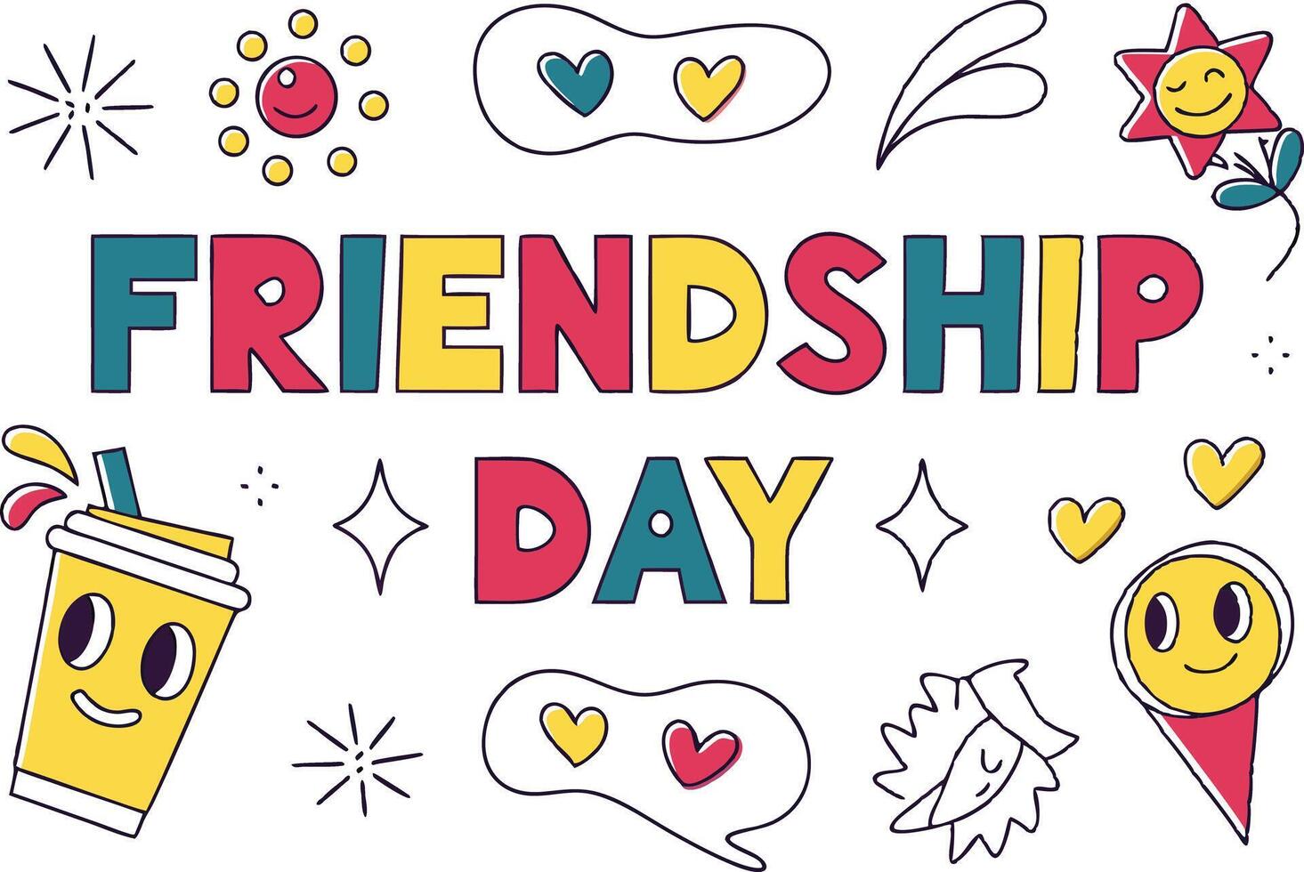 Hand Lettered Friendship Day Design for Celebrating Special Bond vector