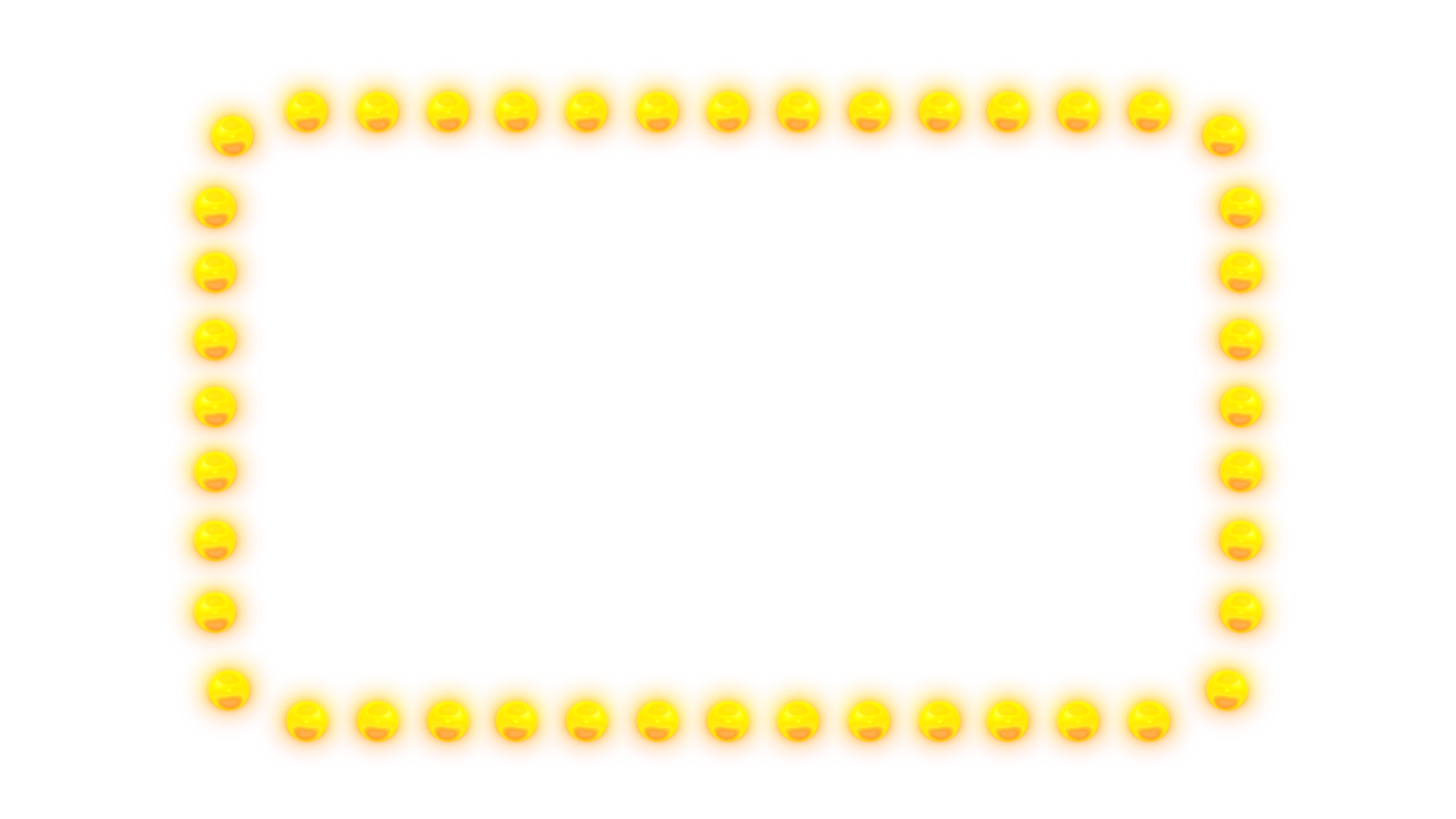 Frame bulb retro style 80s-90s pattern blank marquee light board. png