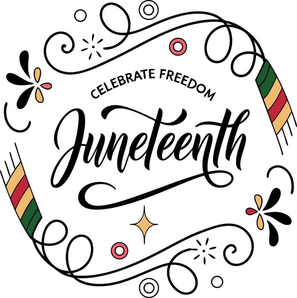 Creative Juneteenth Typography for History and Cultural Projects vector