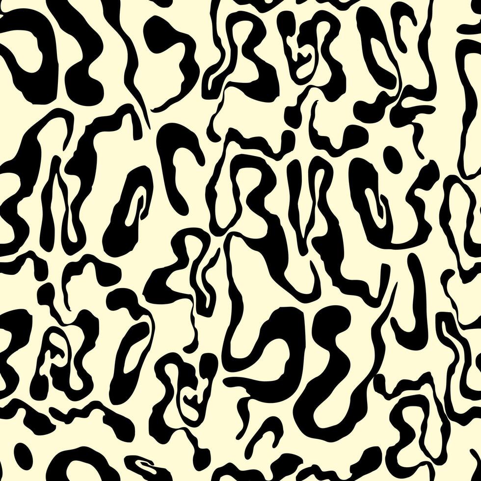 A black and white pattern with a lot of different shapes vector