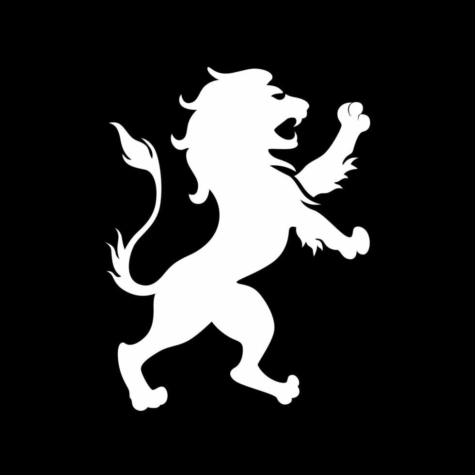A white lion on a black background vector