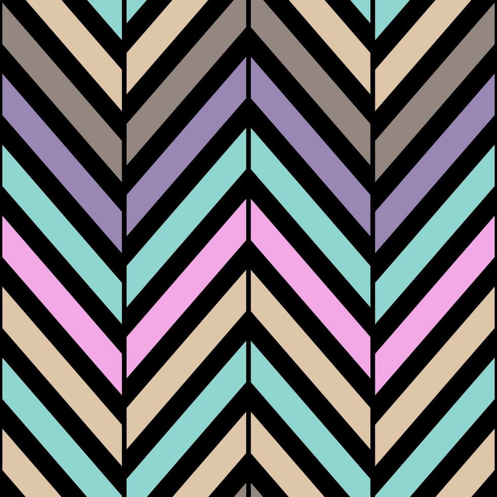 A colorful zigzag pattern with a black background vector
