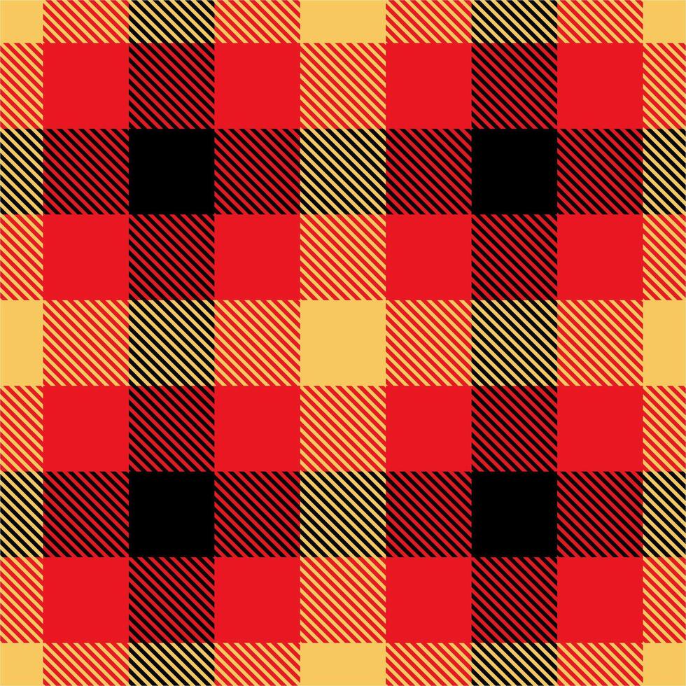 A red and black plaid fabric pattern vector