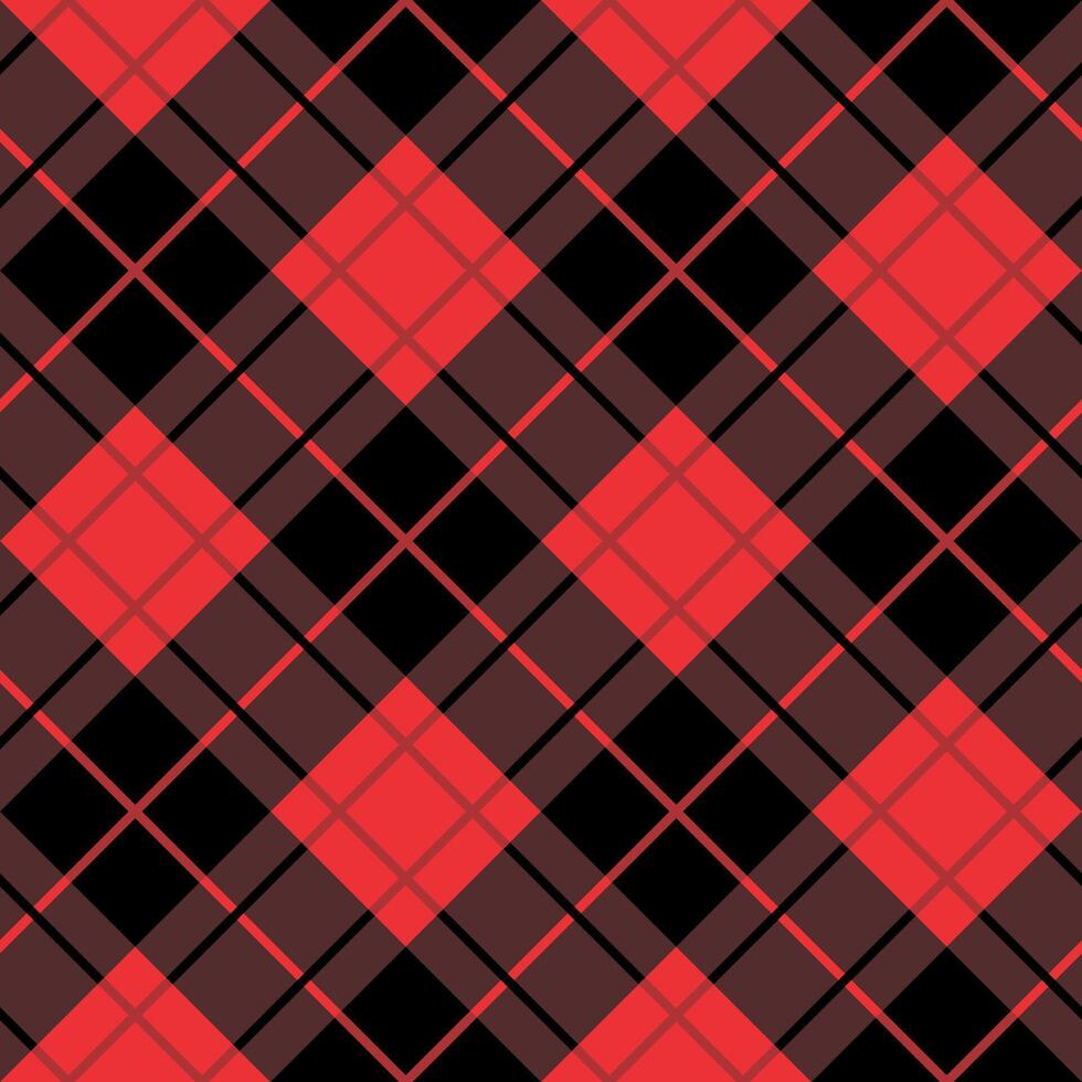 A red and black plaid pattern vector