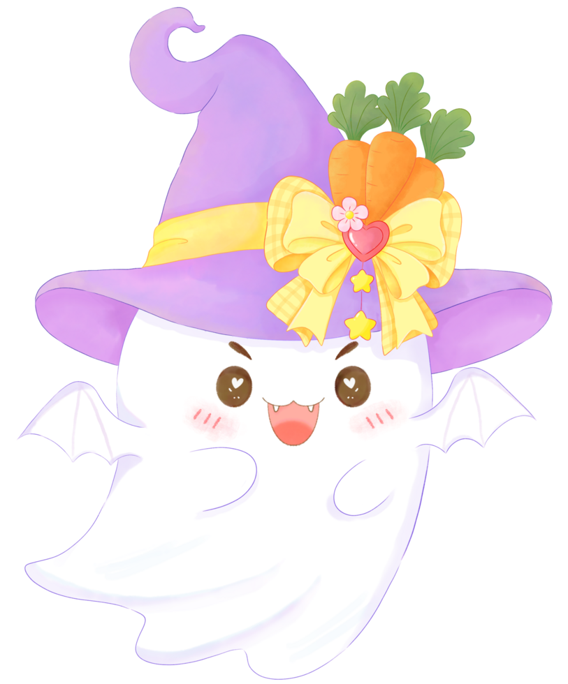 Ghost Witch with Carrot Hat png