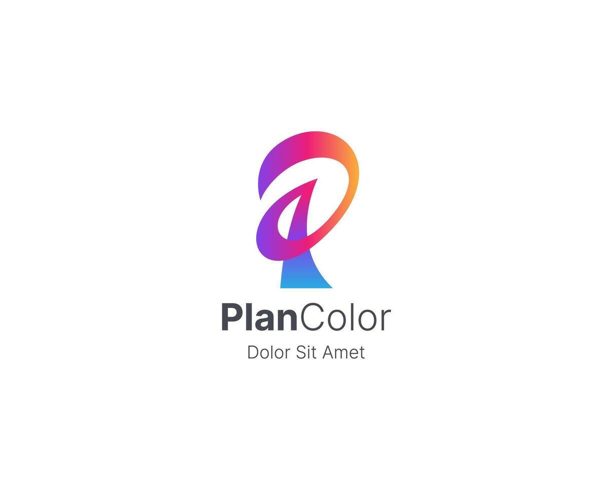 Abstract colorful letter p logo vector