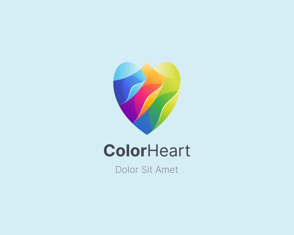 ColorHeart logo with colorful heart design vector
