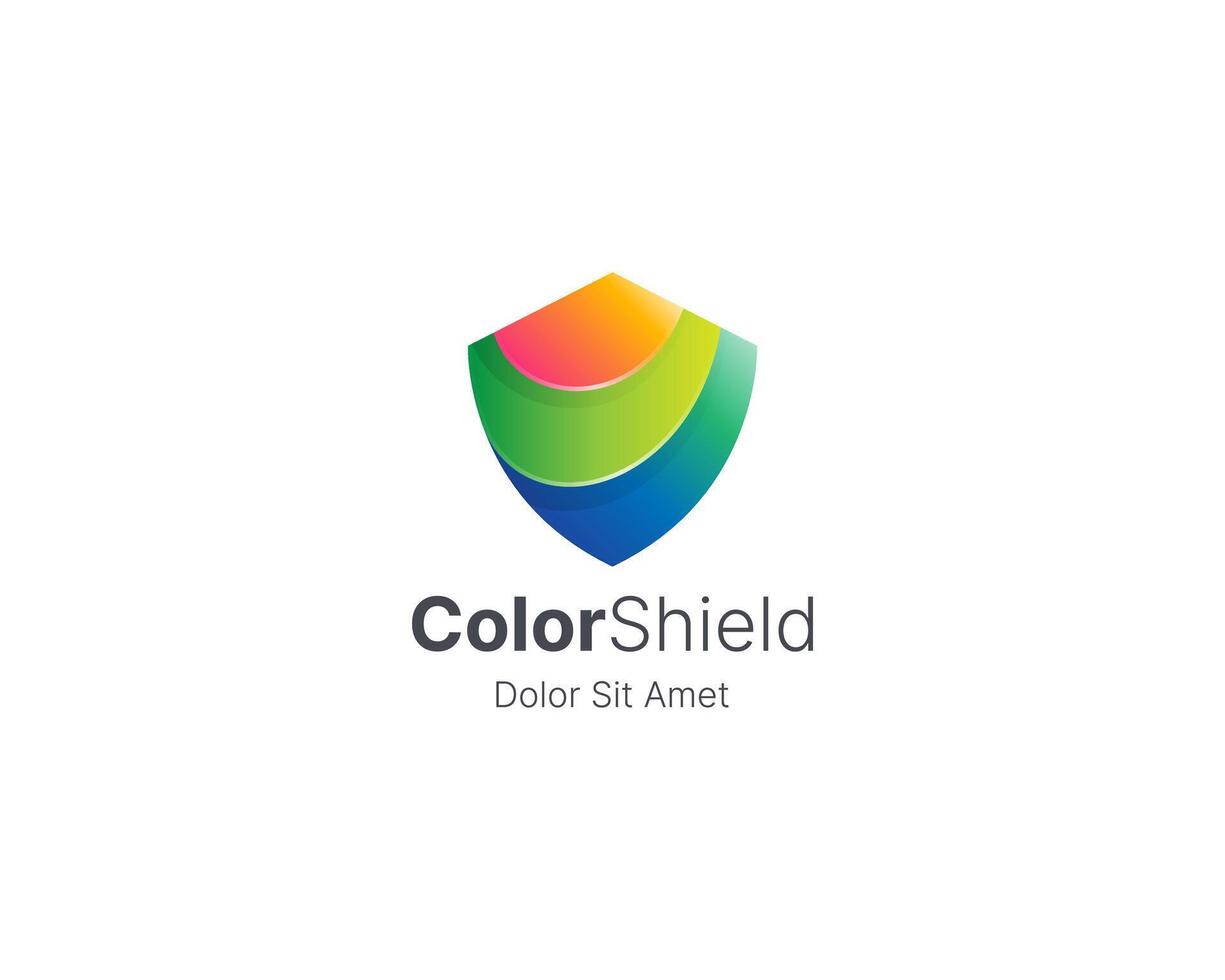 Abstract creative colorful shield logo gradient vector