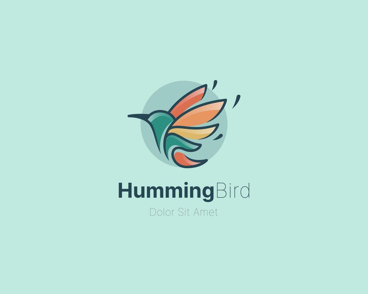 Colorful hummingbird logo design vector