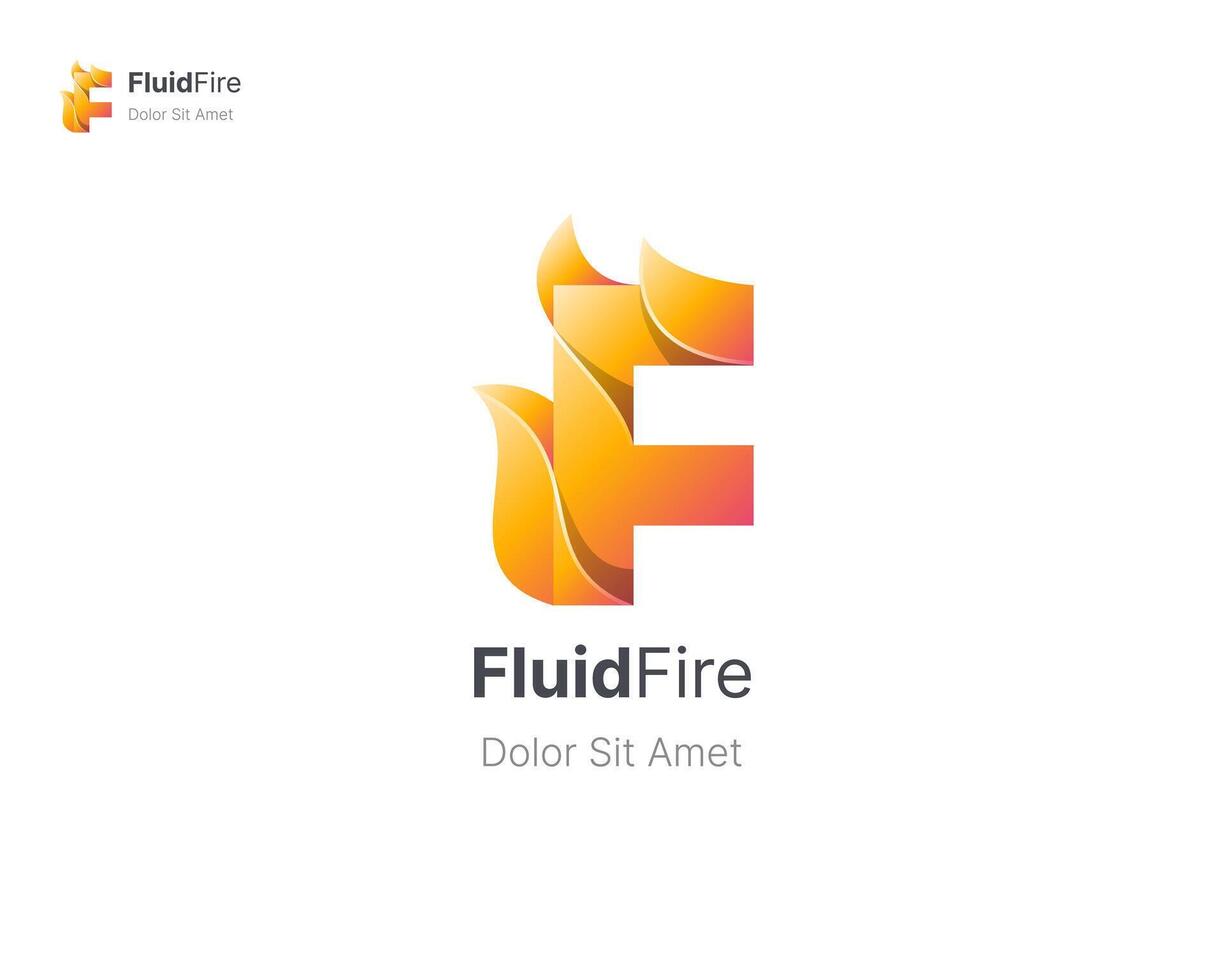 FluidFire logo design in vibrant colors vector