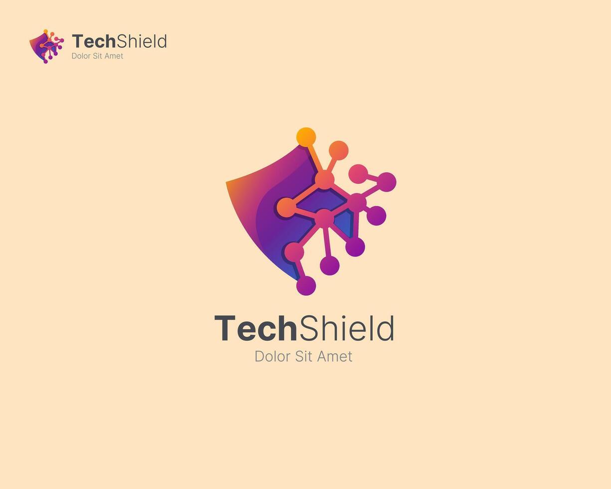 TechShield logo design concept vector