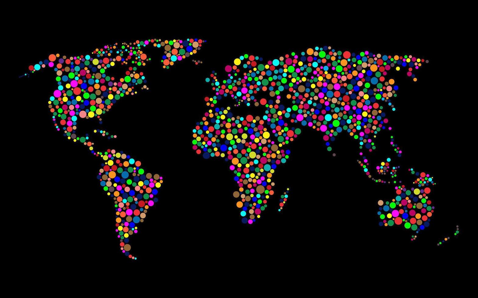 The world map is made up of colorful dots vector