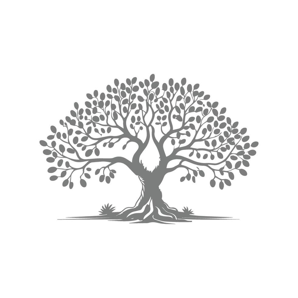 Oak Tree Silhouette Design Illsutration vector