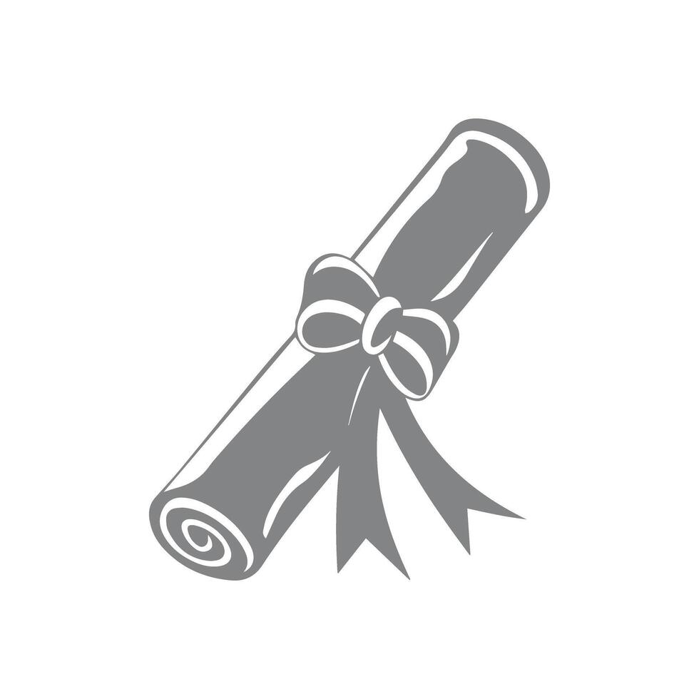 Elegant scroll with ribbon for diploma or certificate. vector