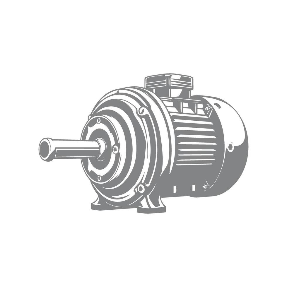 Detailed Illustration of an Electric Motor vector
