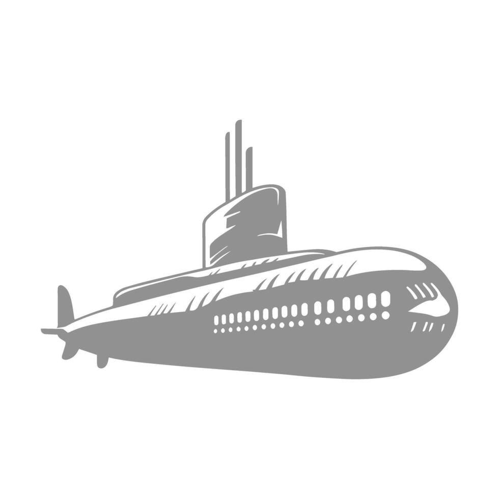 Submarine Silhouette Design Illustration vector
