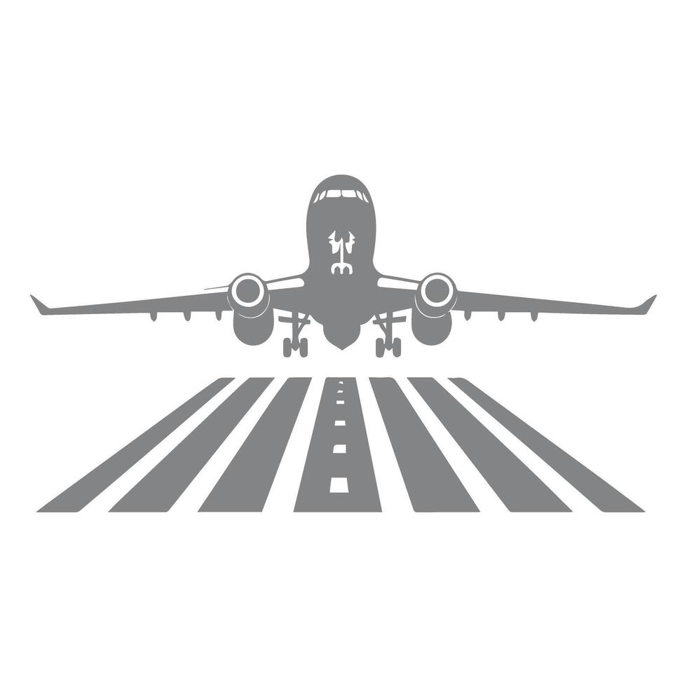 Airplane Taking Off on a Runway Illustration vector