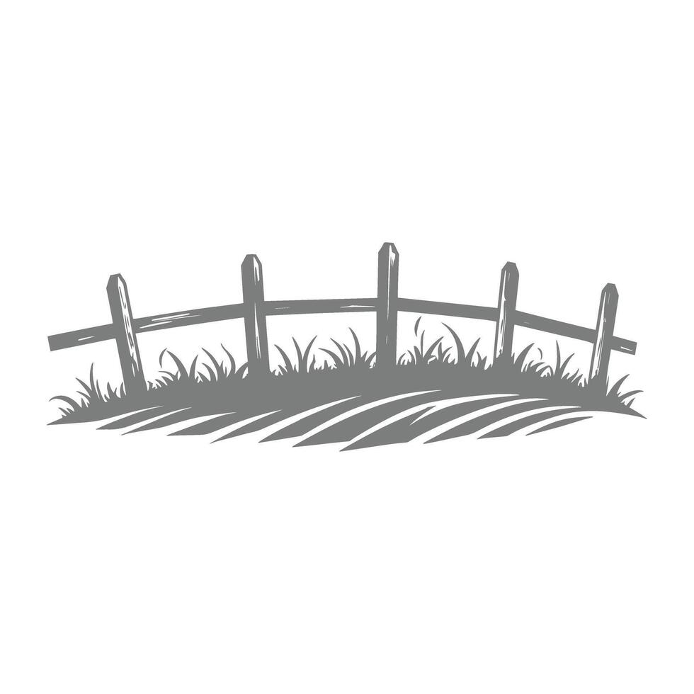 A simple illustration of a wooden fence casting a shadow.. vector