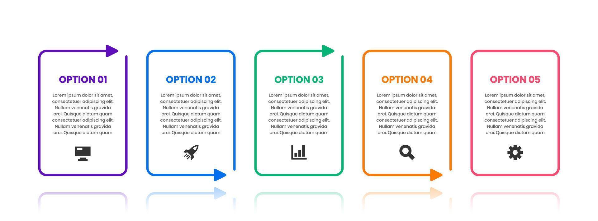 Business Infographic Design Templates with Icons and 5 Option. Suitable for Process Diagram, Presentations, Workflow Layout Flow Chart, Infographic vector