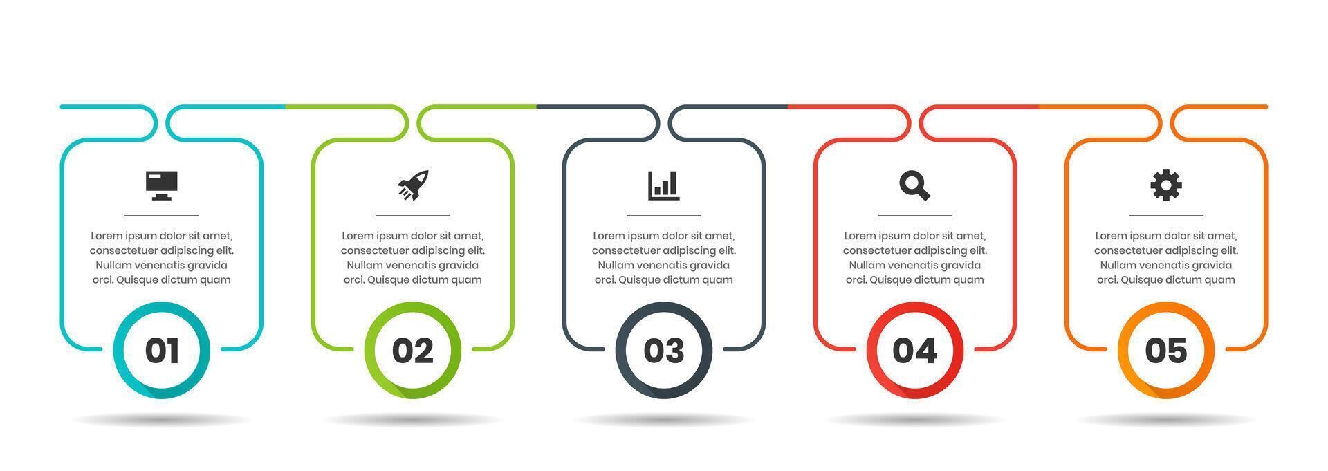 Graphic of Infographic Element Templates with Icons and 5 Number. Suitable for Process Diagram, Presentations, Workflow Layout, Flow Chart, Infographic vector