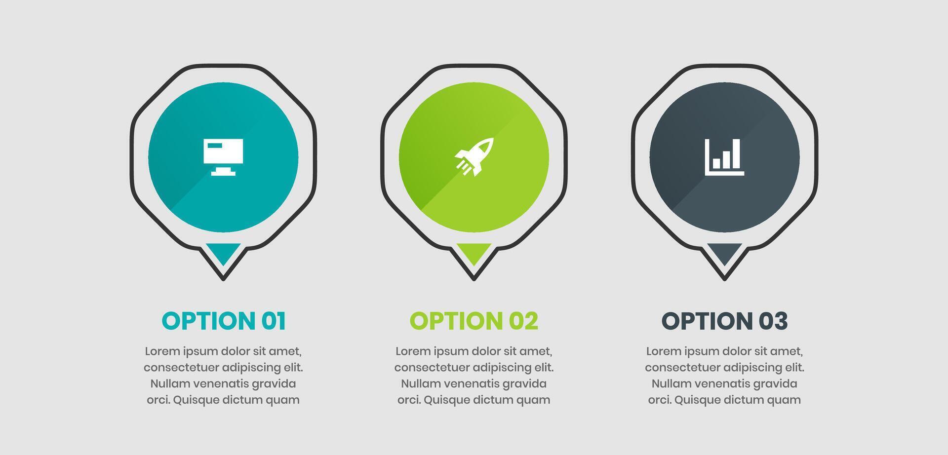 Hexagon Infographic Element Design Templates with Icons and 3 Options. Suitable for Process Diagram, Presentations, Workflow Layout, Banner, Flow Chart vector