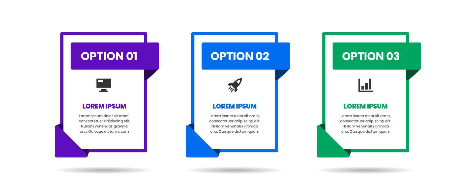 Abstract Infographic Element Design Templates with Icons and 3 Options. Suitable for Process Diagram, Presentations, Workflow Layout, Banner vector